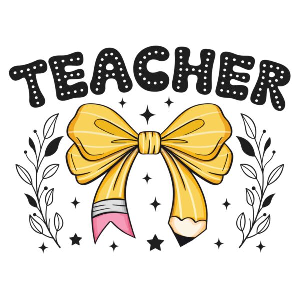 Teacher Pencil Bow Thumbnail