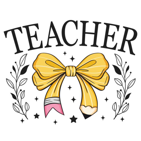 Teacher Pencil Bow Thumbnail