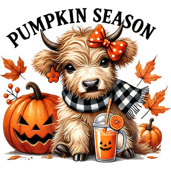 Pumpkin season highland cow Thumbnail