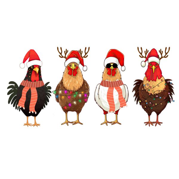 Festive Chickens  2  Thumbnail