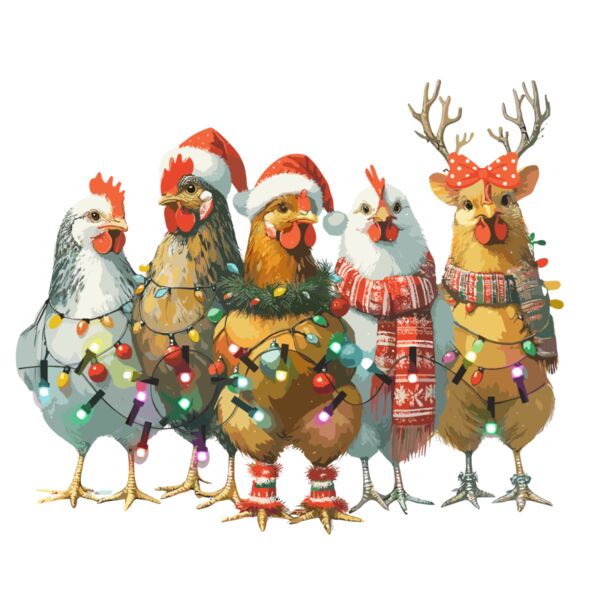 Festive Chickens  3  Thumbnail