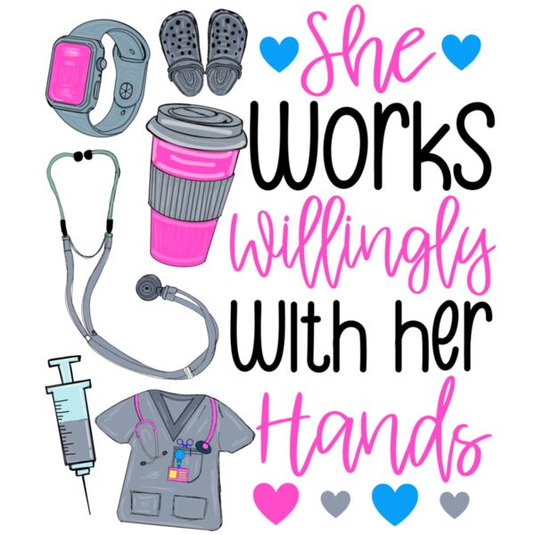 She works willingly with her hand Thumbnail